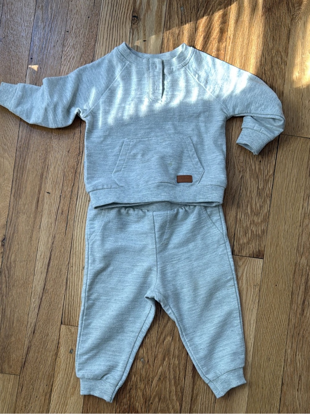 7 For All Mankind Kids Matching Set Heather Gray Sweatshirt and Joggers